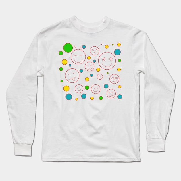 Smiley Long Sleeve T-Shirt by YellowMadCat